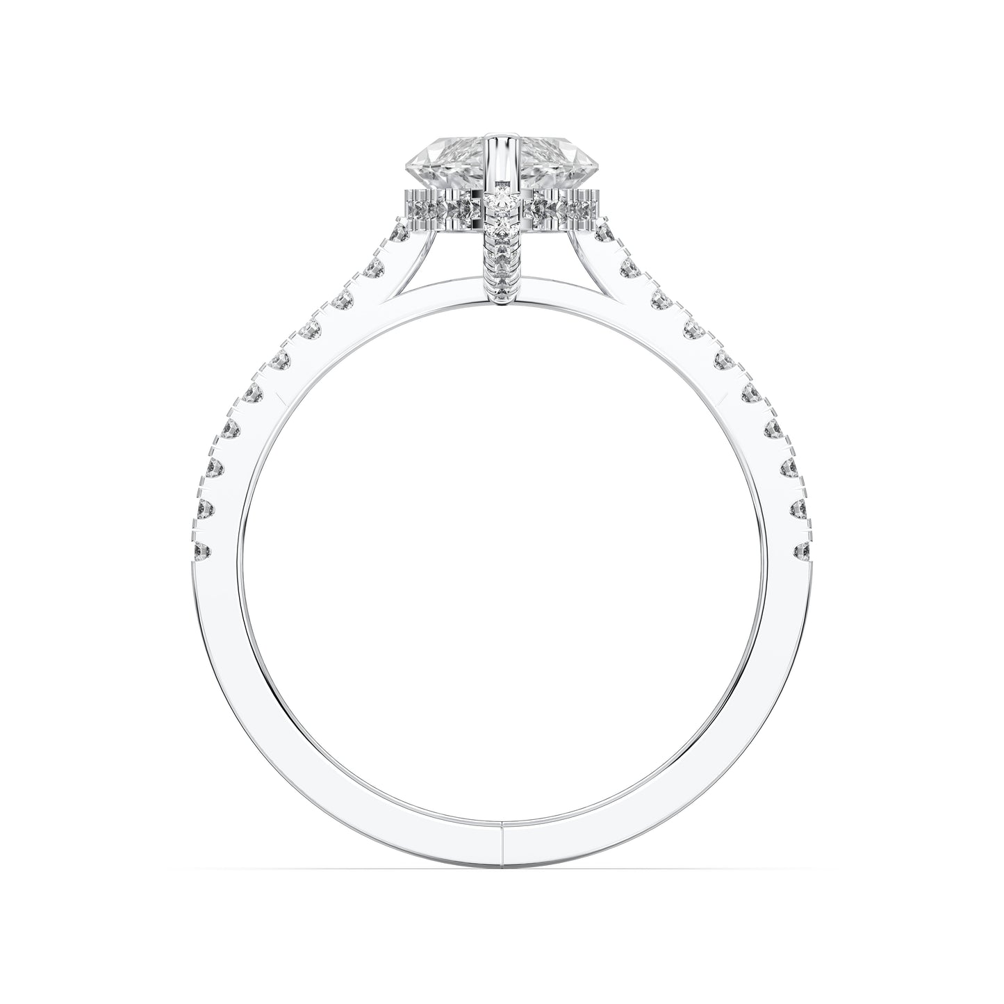 MARQUISE HIDDEN HALO WITH SIDE STONE