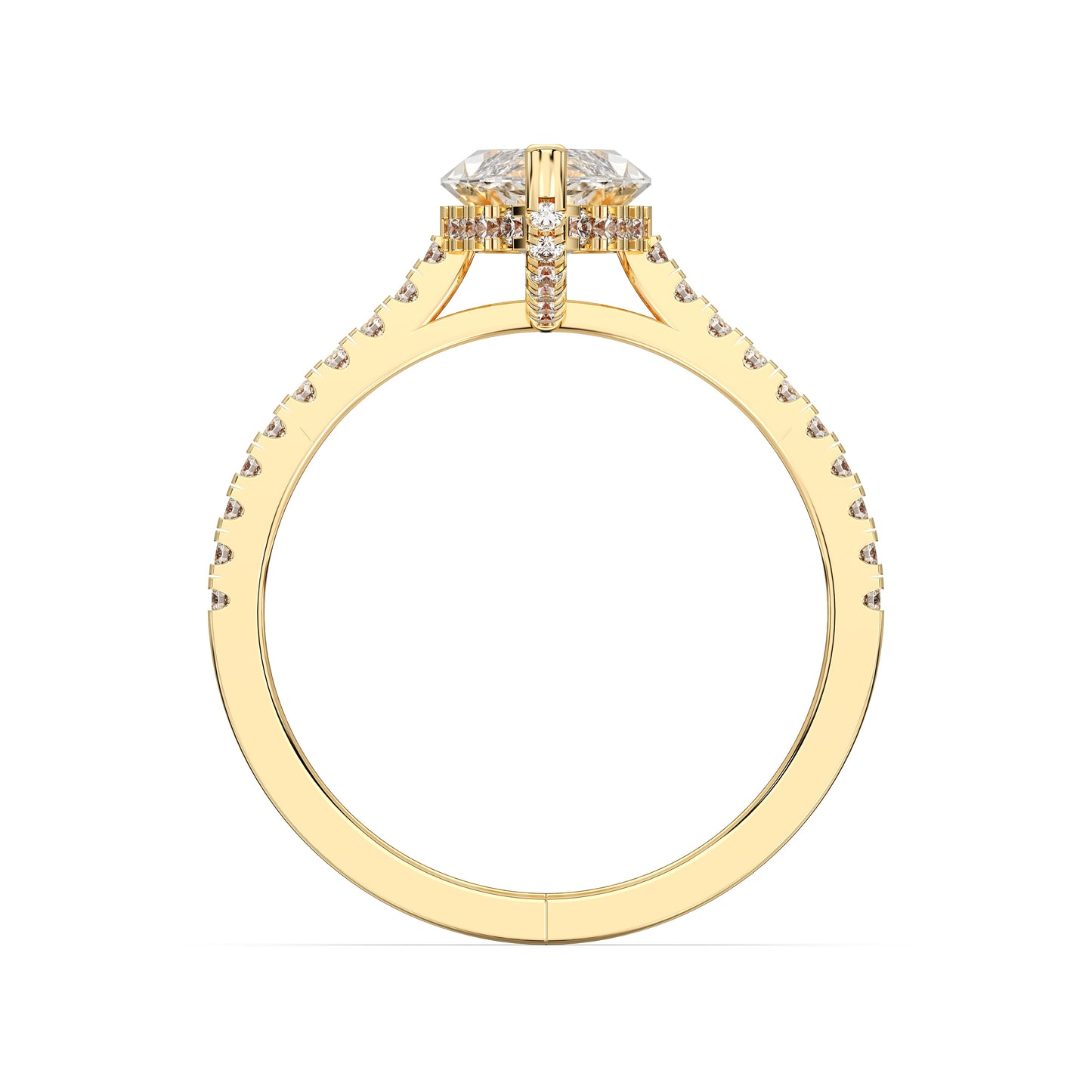 MARQUISE HIDDEN HALO WITH SIDE STONE