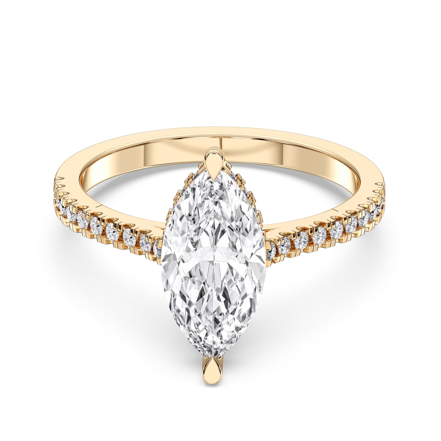 MARQUISE HIDDEN HALO WITH SIDE STONE