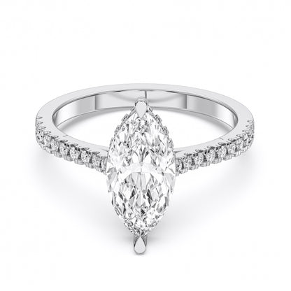 MARQUISE HIDDEN HALO WITH SIDE STONE