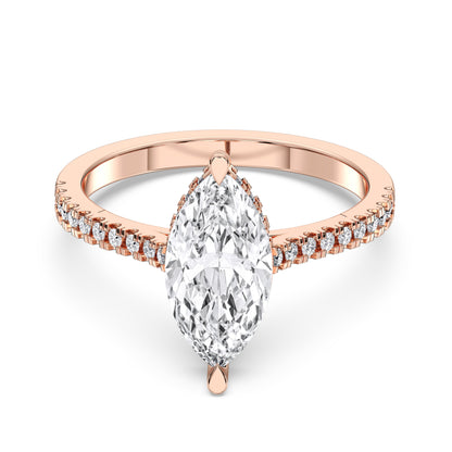 MARQUISE HIDDEN HALO WITH SIDE STONE