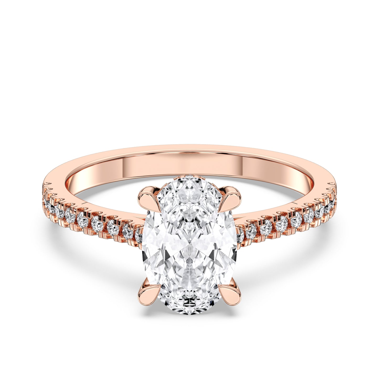 OVAL HIDDEN HALO WITH SIDE STONE