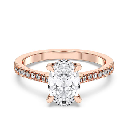 OVAL HIDDEN HALO WITH SIDE STONE