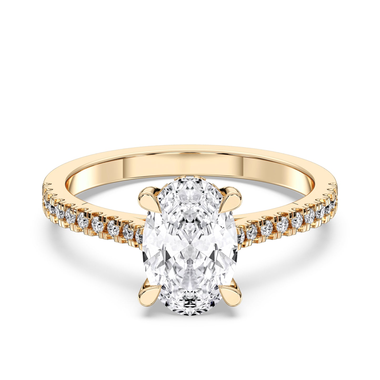 OVAL HIDDEN HALO WITH SIDE STONE