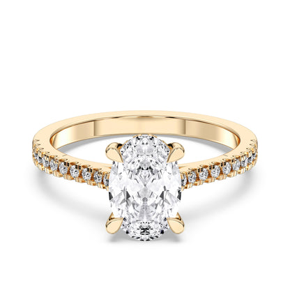 OVAL HIDDEN HALO WITH SIDE STONE