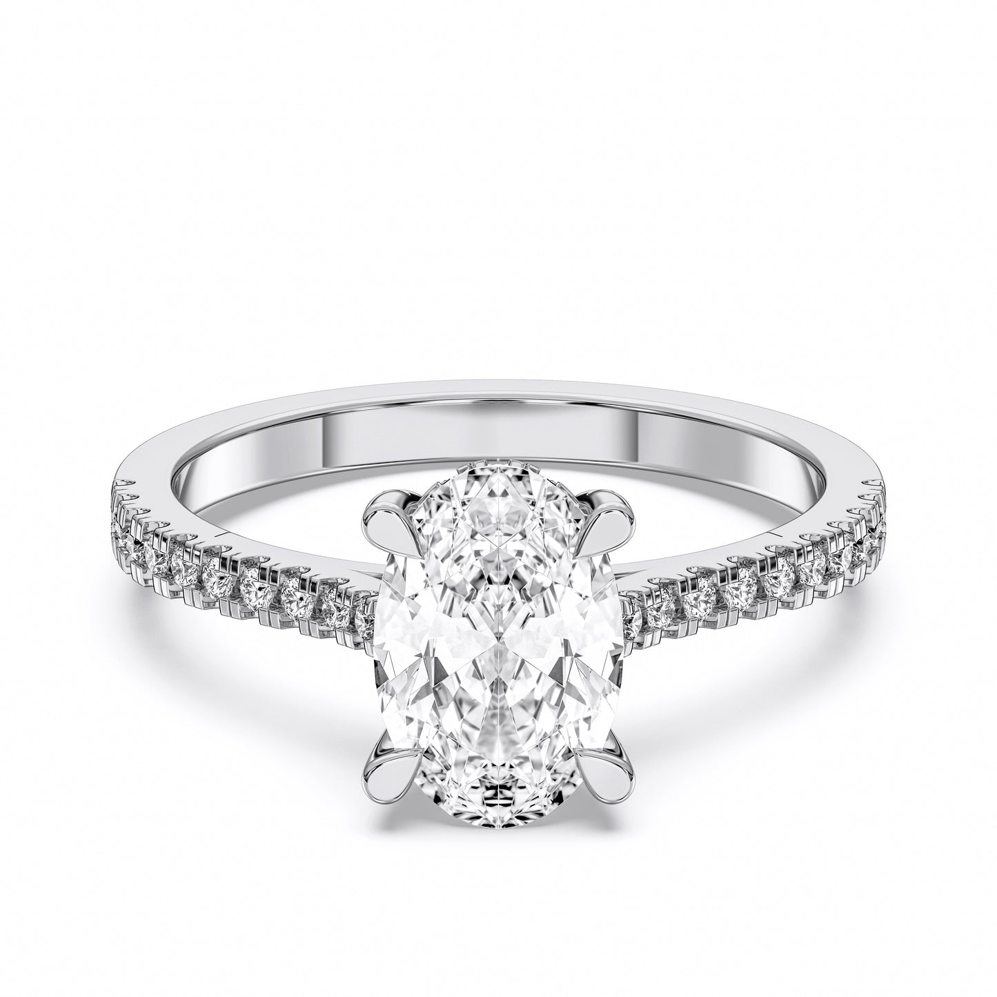 OVAL HIDDEN HALO WITH SIDE STONE