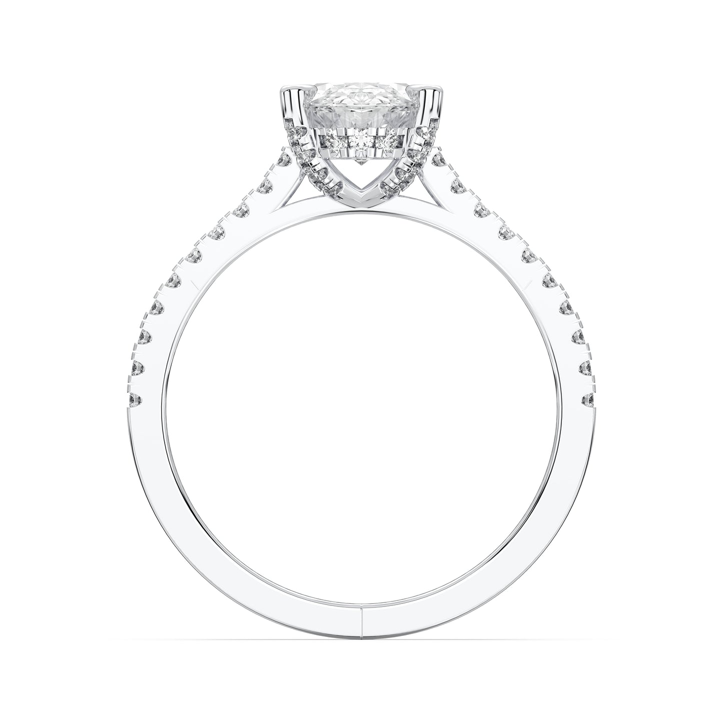 OVAL HIDDEN HALO WITH SIDE STONE