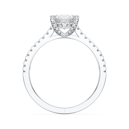 OVAL HIDDEN HALO WITH SIDE STONE