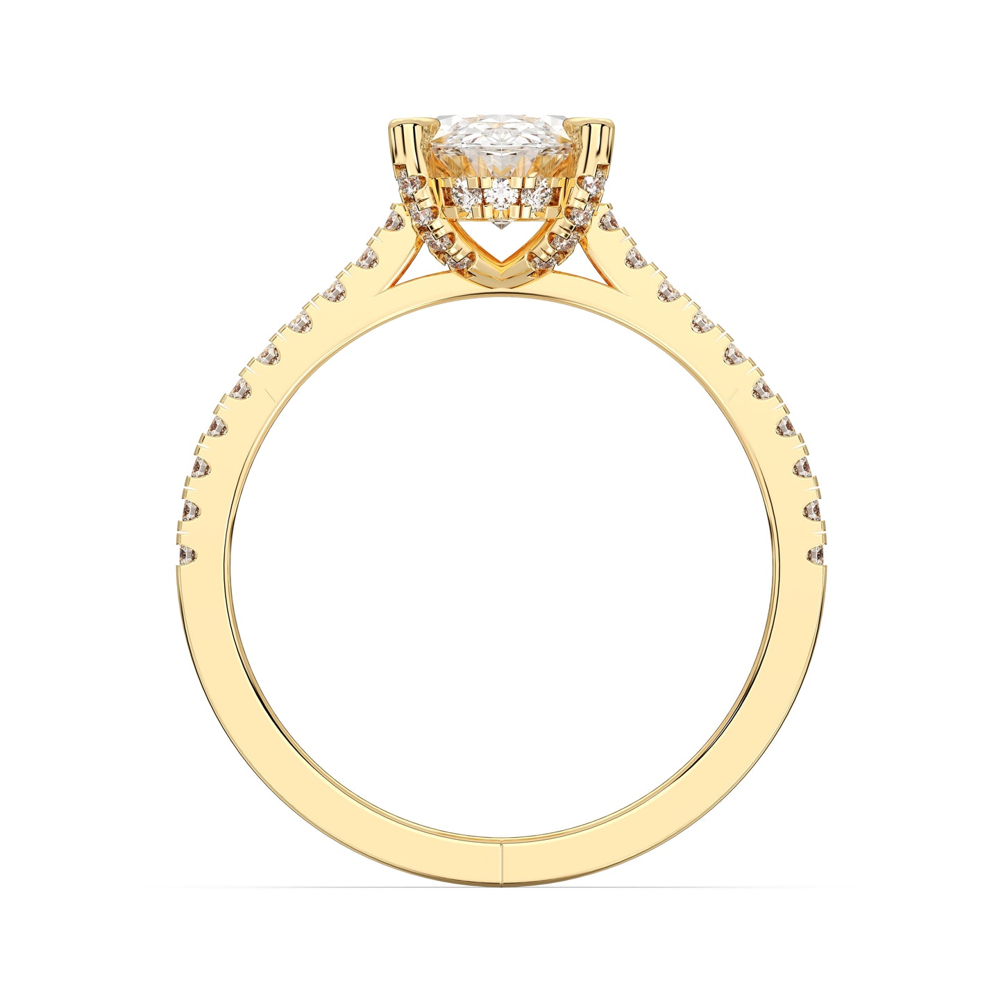 OVAL HIDDEN HALO WITH SIDE STONE
