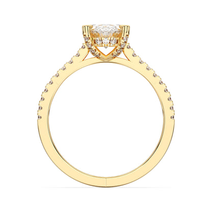 OVAL HIDDEN HALO WITH SIDE STONE
