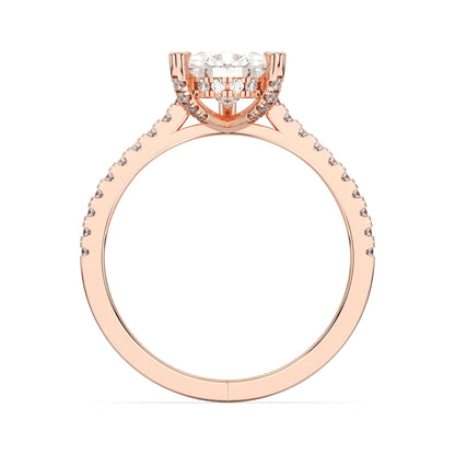 PEAR HIDDEN HALO WITH SIDE STONE