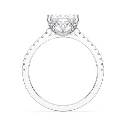 PEAR HIDDEN HALO WITH SIDE STONE