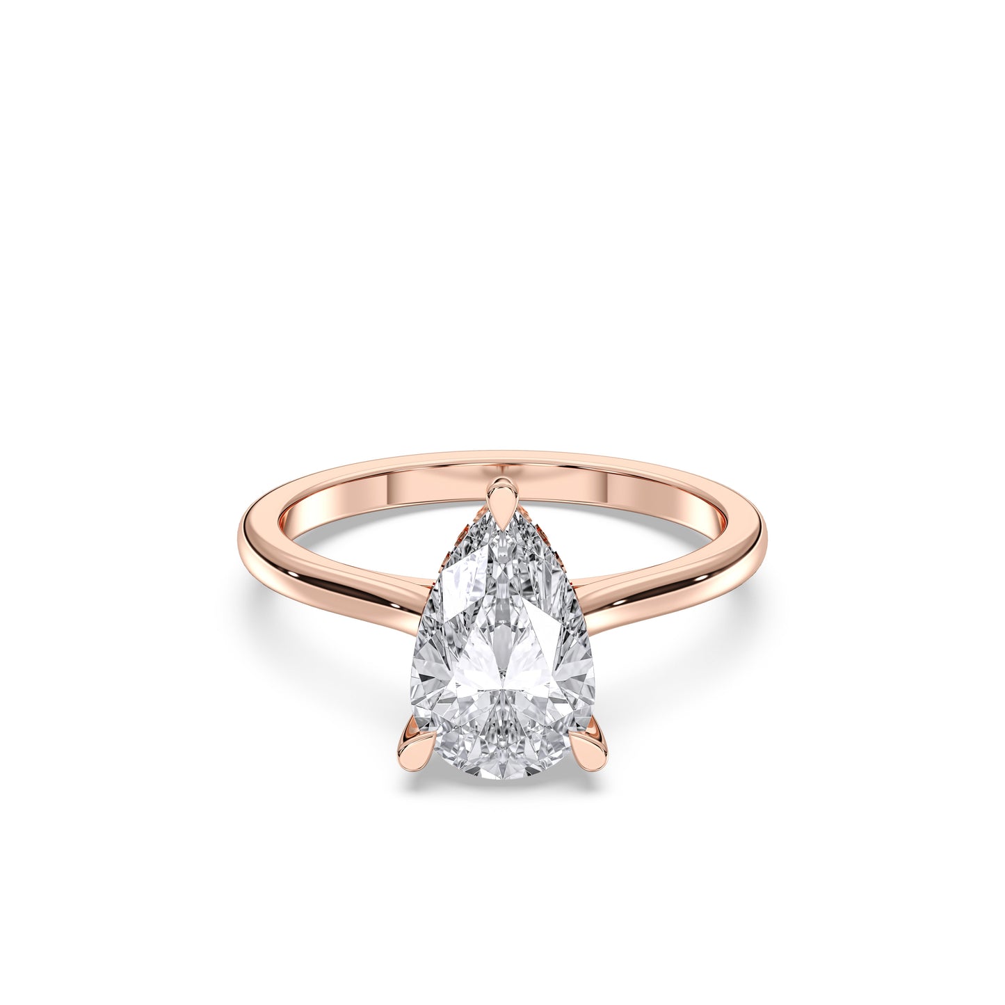 PEAR HIDDEN HALO RING