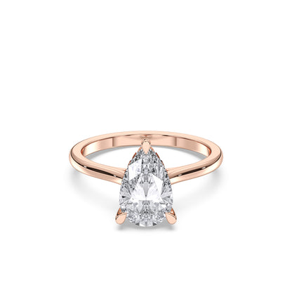 PEAR HIDDEN HALO RING