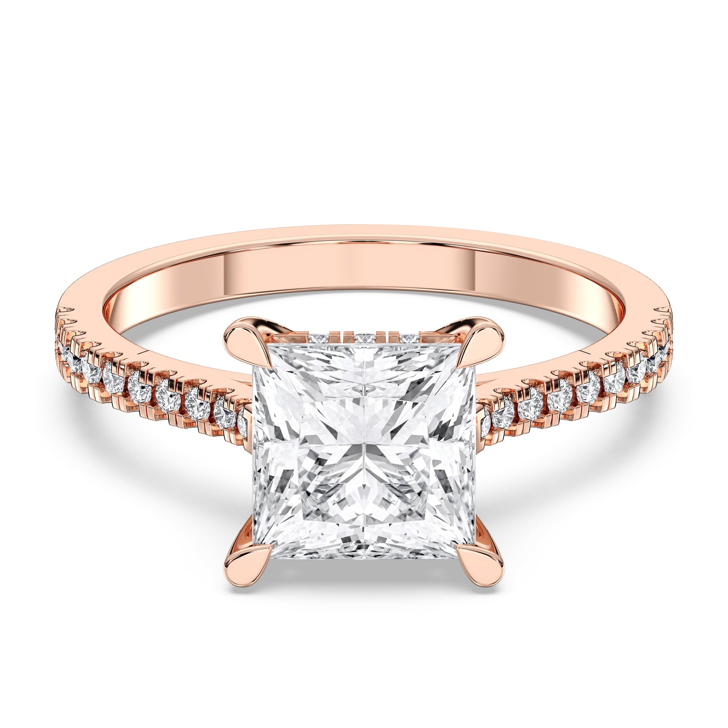 PRINCESS HIDDEN HALO WITH SIDE STONE