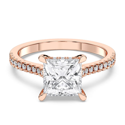 PRINCESS HIDDEN HALO WITH SIDE STONE