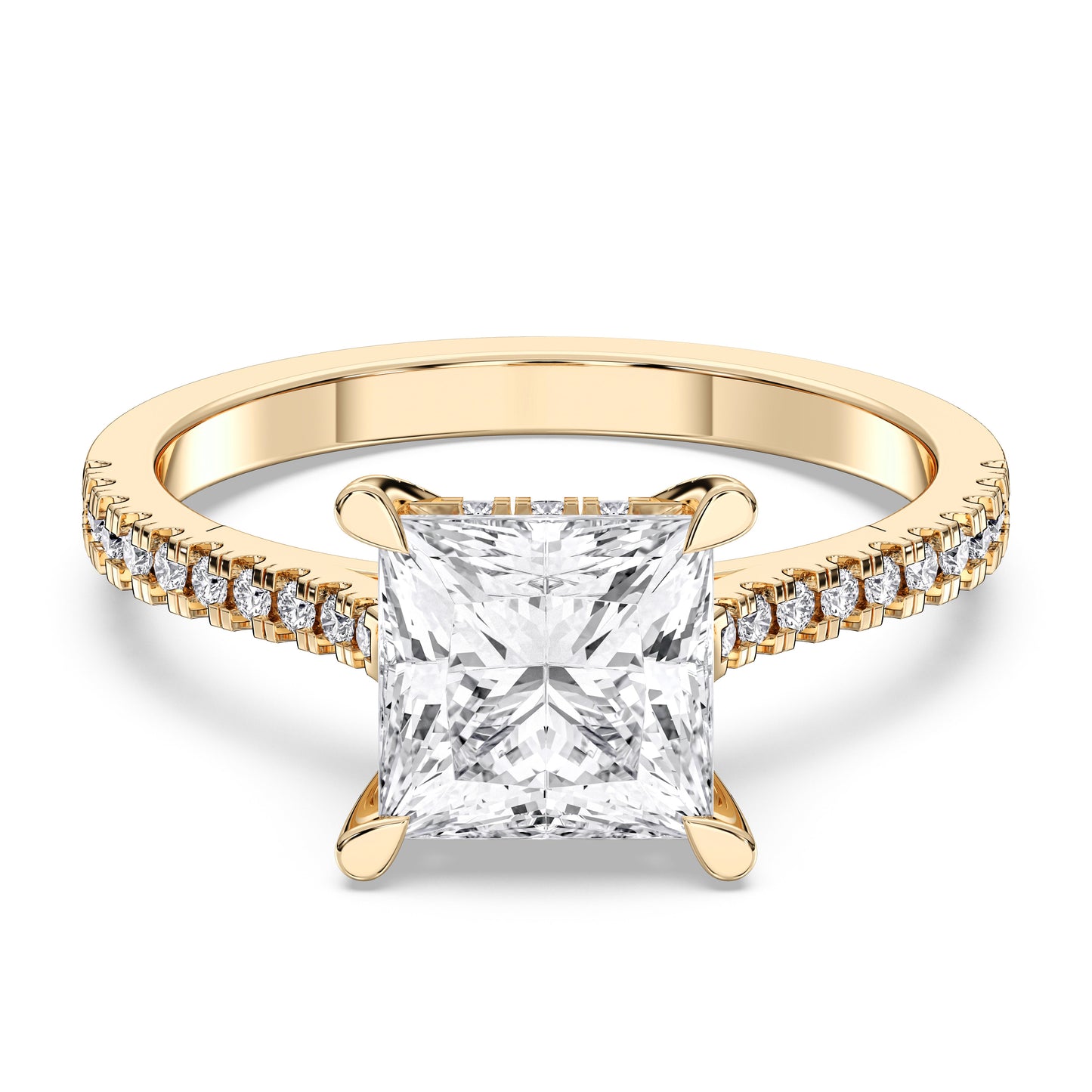 PRINCESS HIDDEN HALO WITH SIDE STONE
