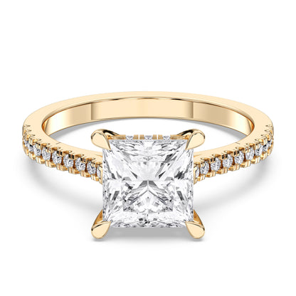 PRINCESS HIDDEN HALO WITH SIDE STONE