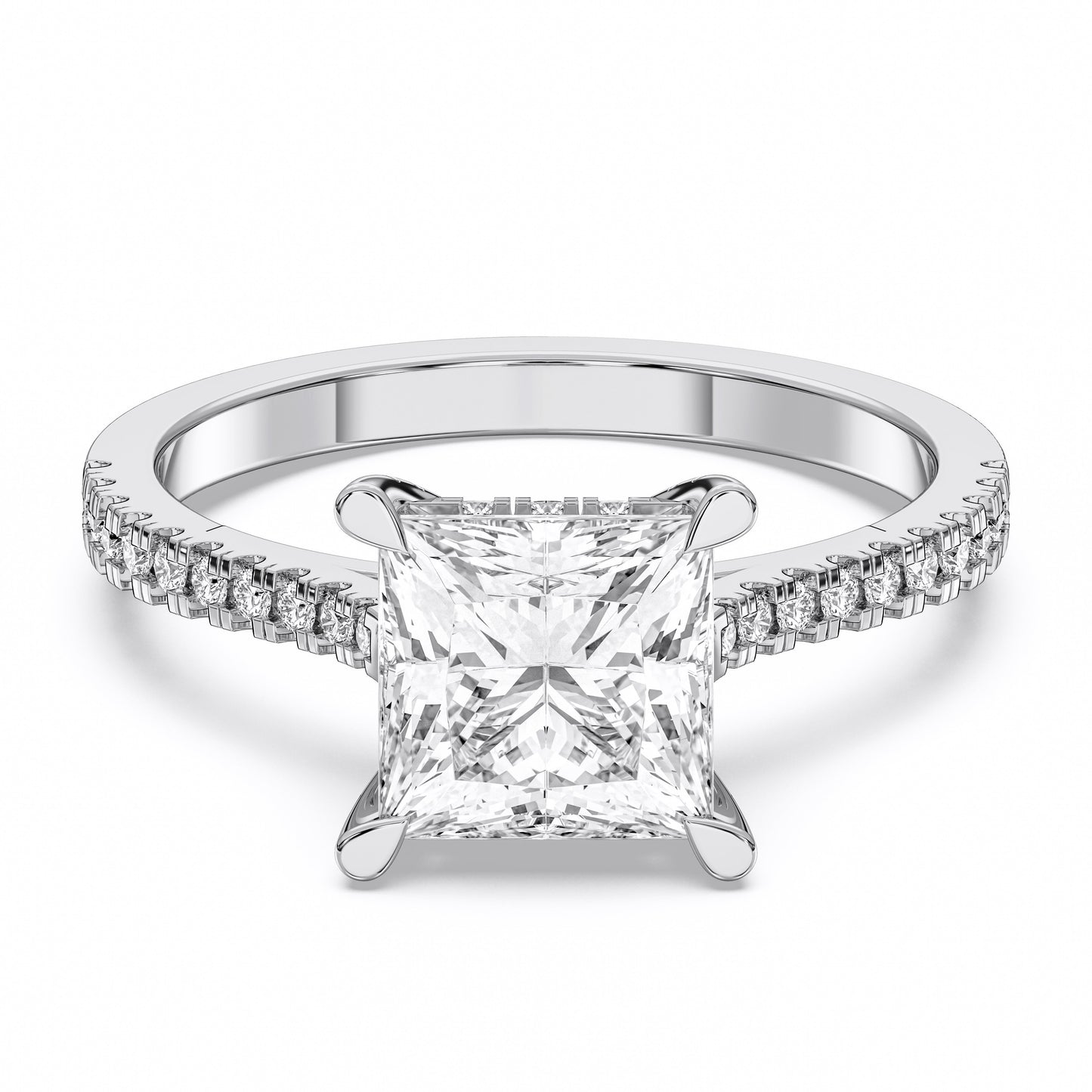 PRINCESS HIDDEN HALO WITH SIDE STONE