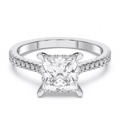 PRINCESS HIDDEN HALO WITH SIDE STONE