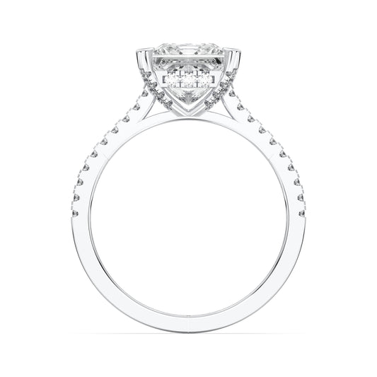 PRINCESS HIDDEN HALO WITH SIDE STONE