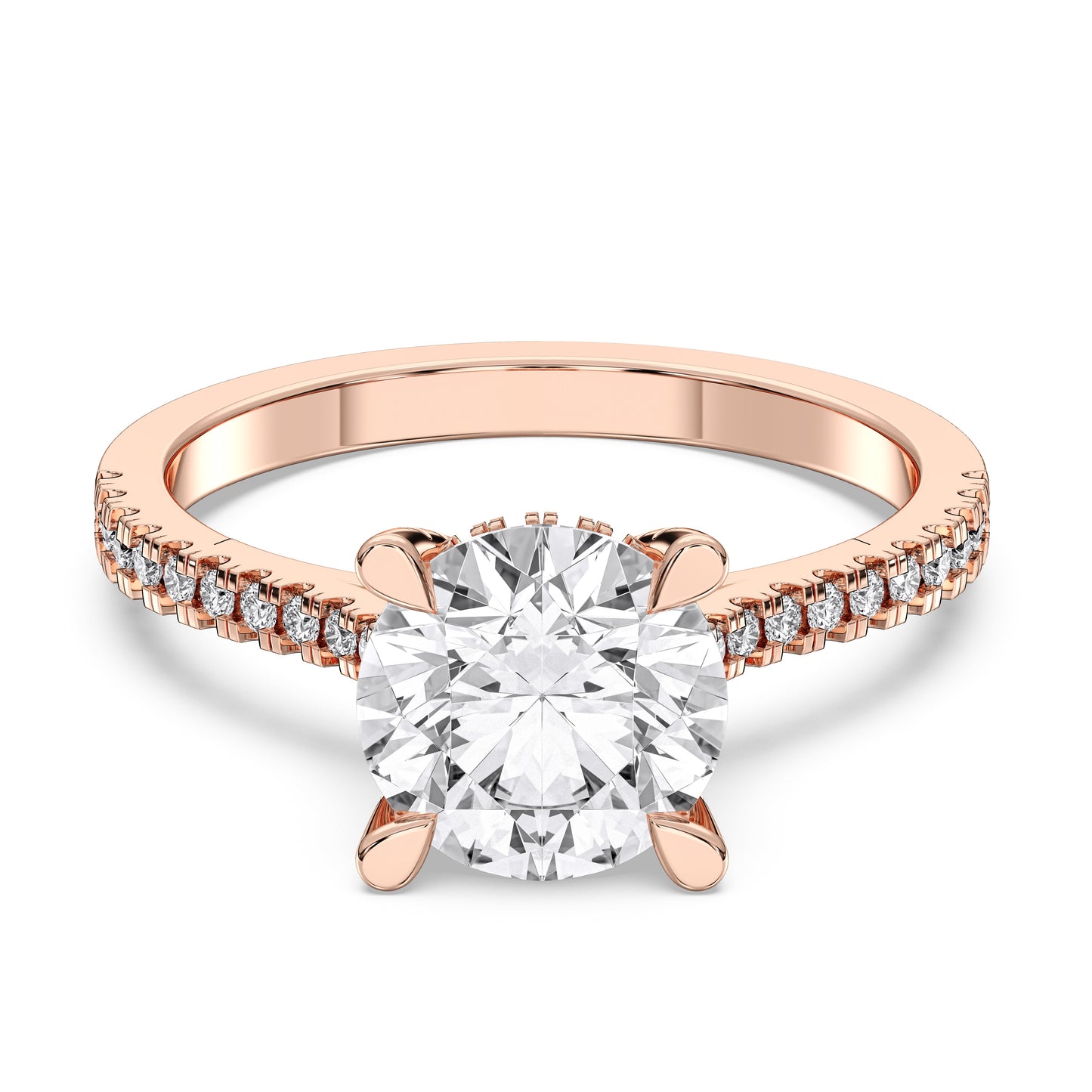 ROUND HIDDEN HALO WITH SIDE STONE