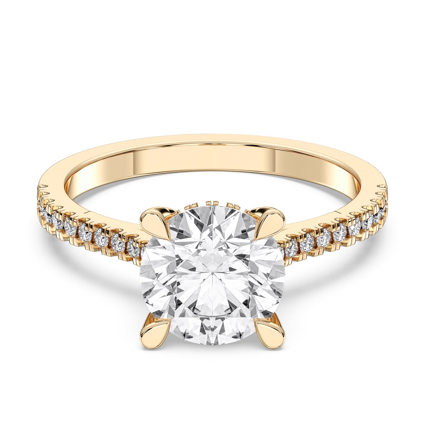 ROUND HIDDEN HALO WITH SIDE STONE