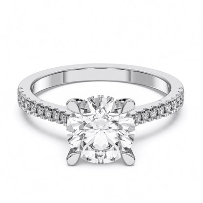 ROUND HIDDEN HALO WITH SIDE STONE