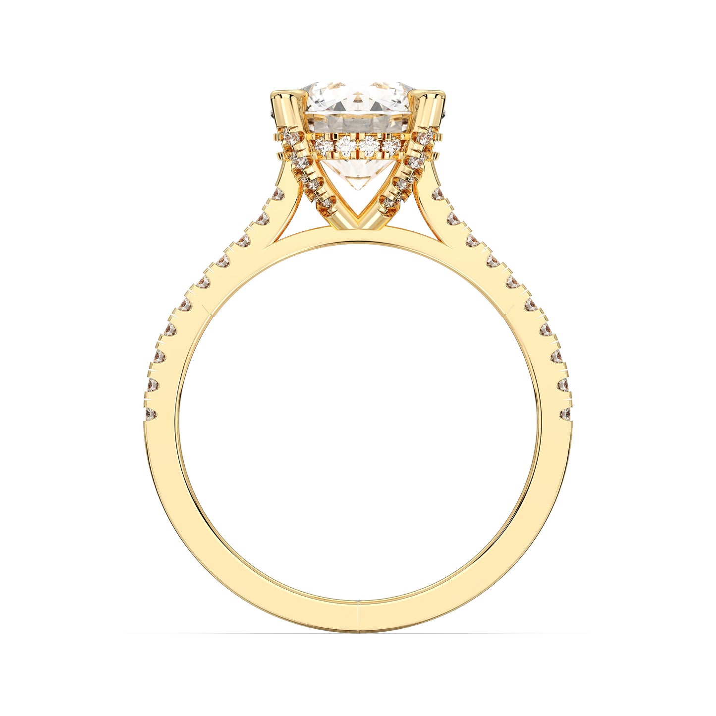 ROUND HIDDEN HALO WITH SIDE STONE