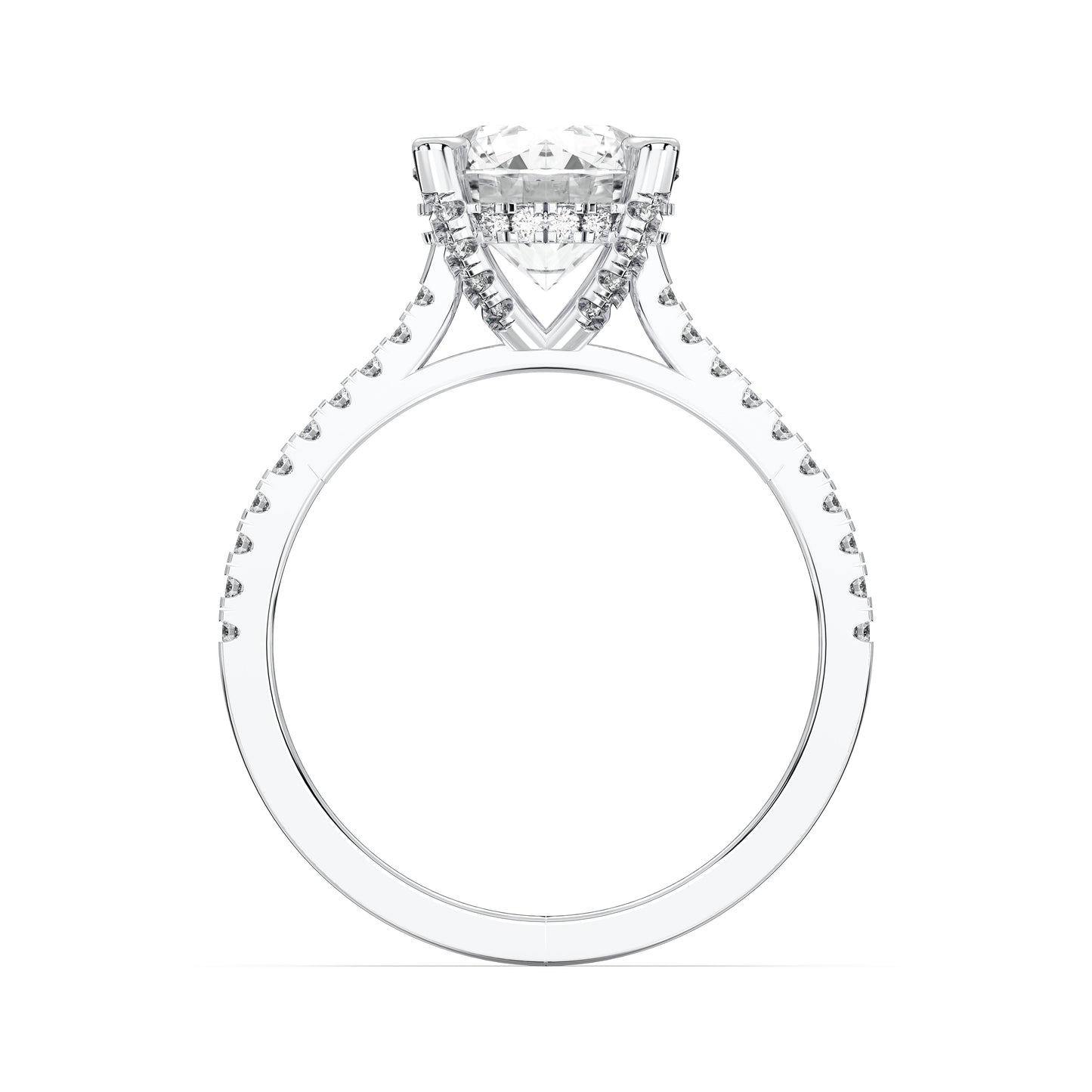ROUND HIDDEN HALO WITH SIDE STONE