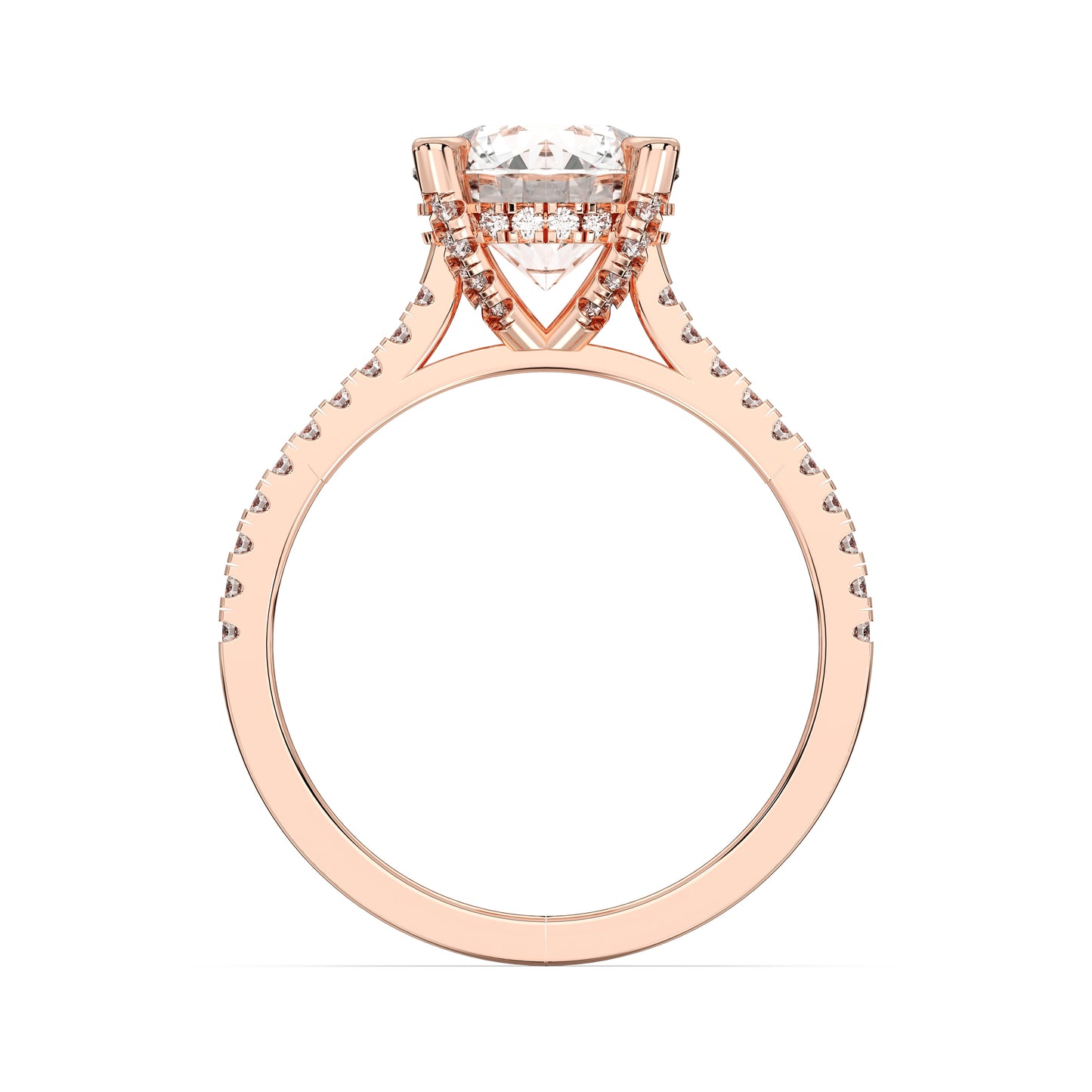 ROUND HIDDEN HALO WITH SIDE STONE