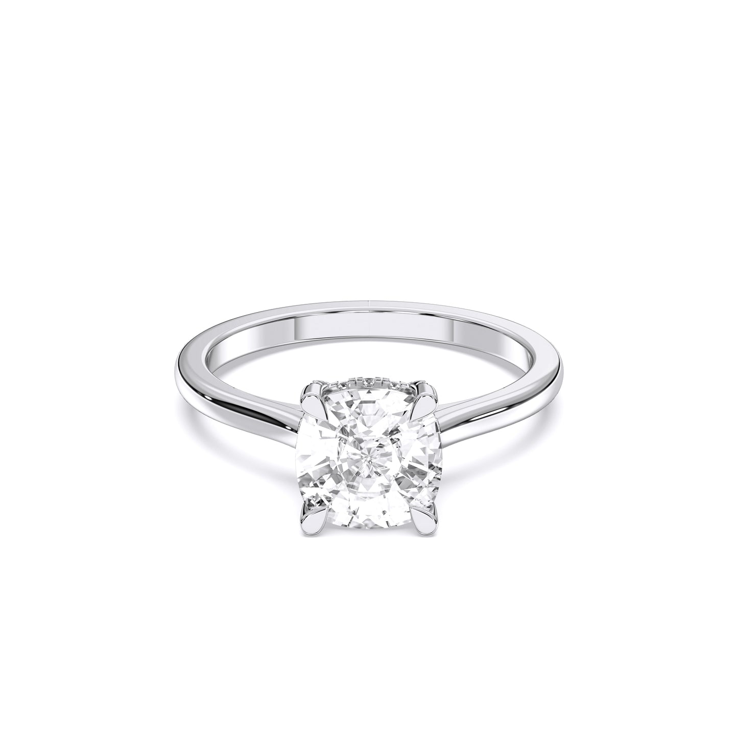 SQ.CUSHION HIDDEN HALO RING