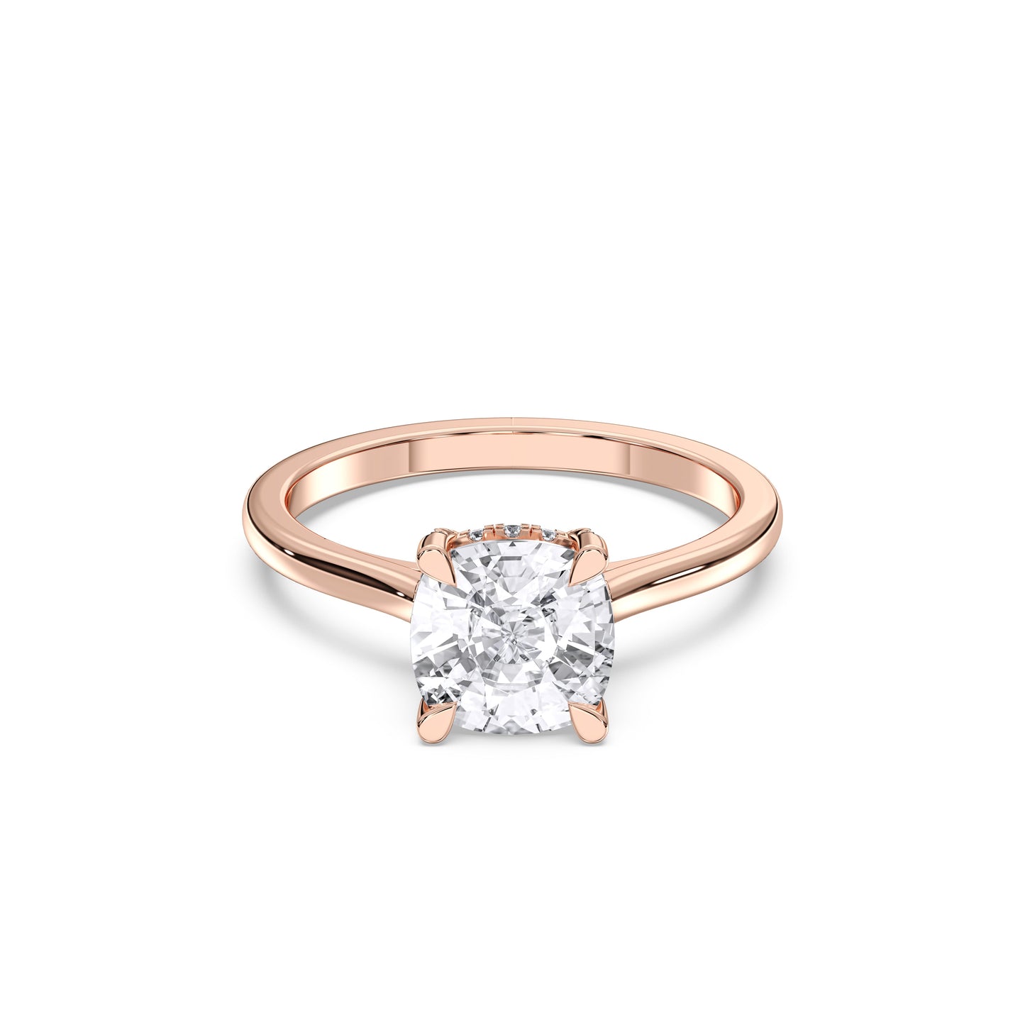 SQ.CUSHION HIDDEN HALO RING