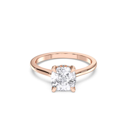 SQ.CUSHION HIDDEN HALO RING