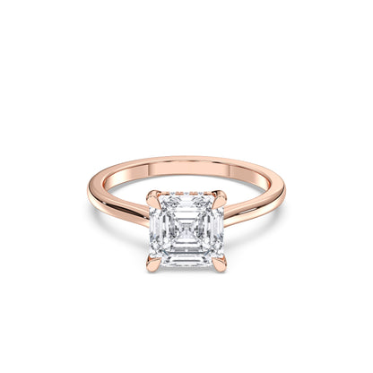 SQ.EMERALD HIDDEN HALO RING