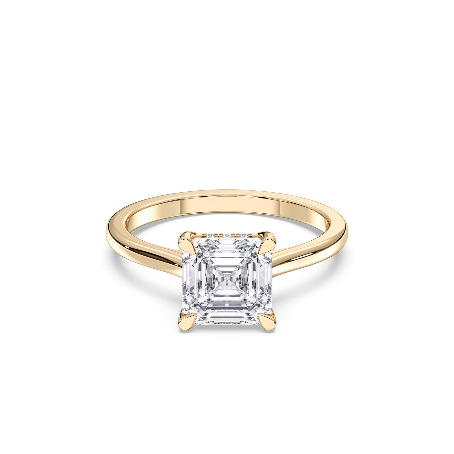 SQ.EMERALD HIDDEN HALO RING
