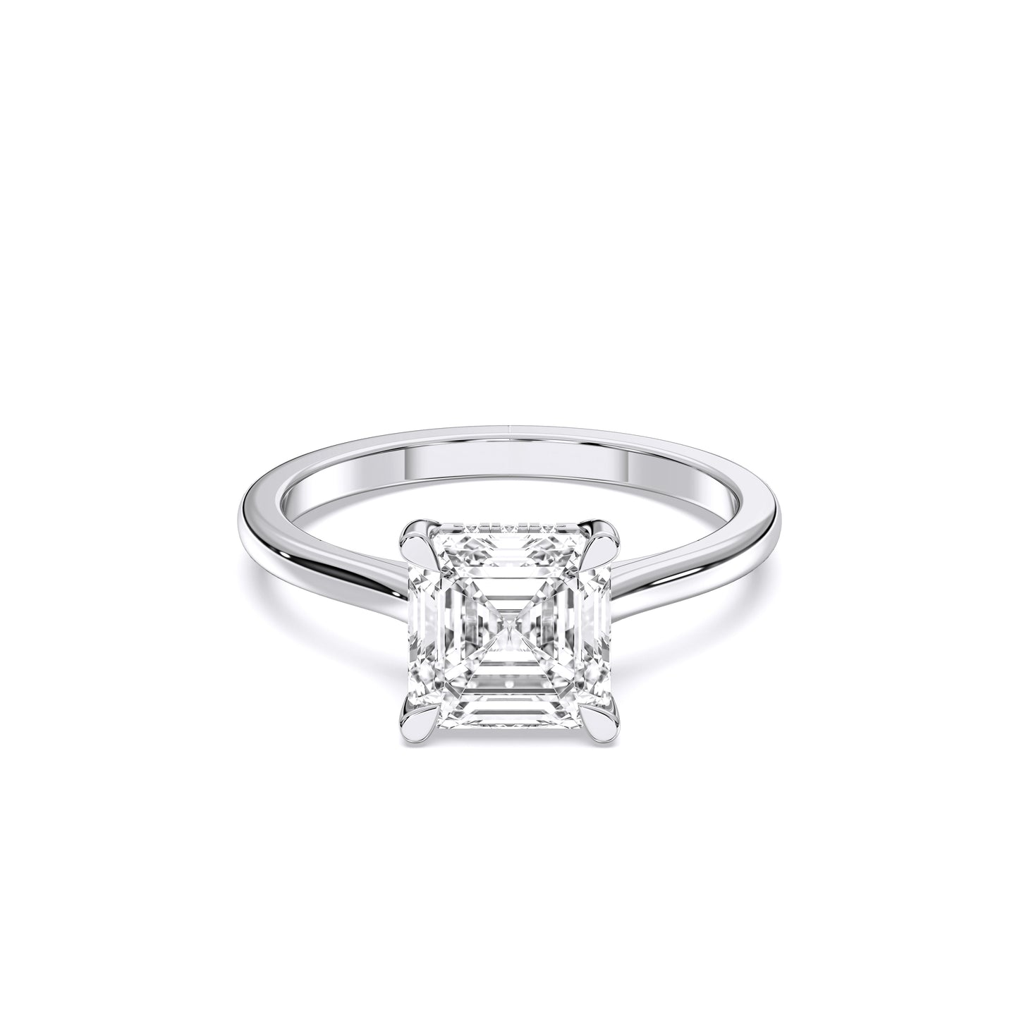SQ.EMERALD HIDDEN HALO RING