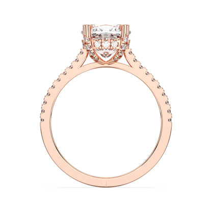 SQ.CUSHION HIDDEN HALO WITH SIDE STONE