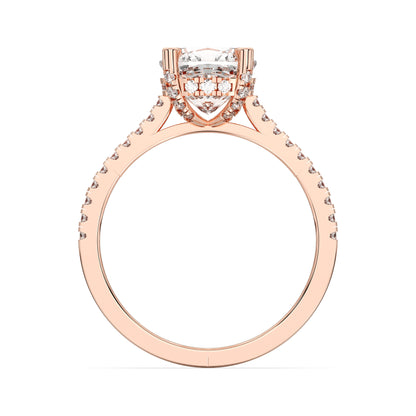 SQ.CUSHION HIDDEN HALO RING
