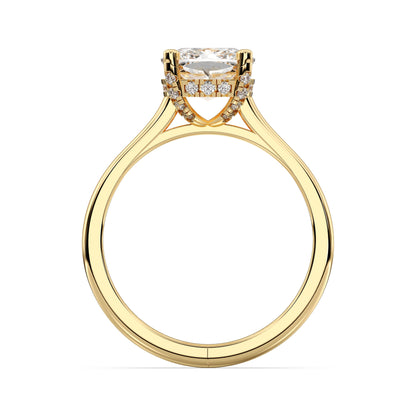 SQ.CUSHION HIDDEN HALO RING