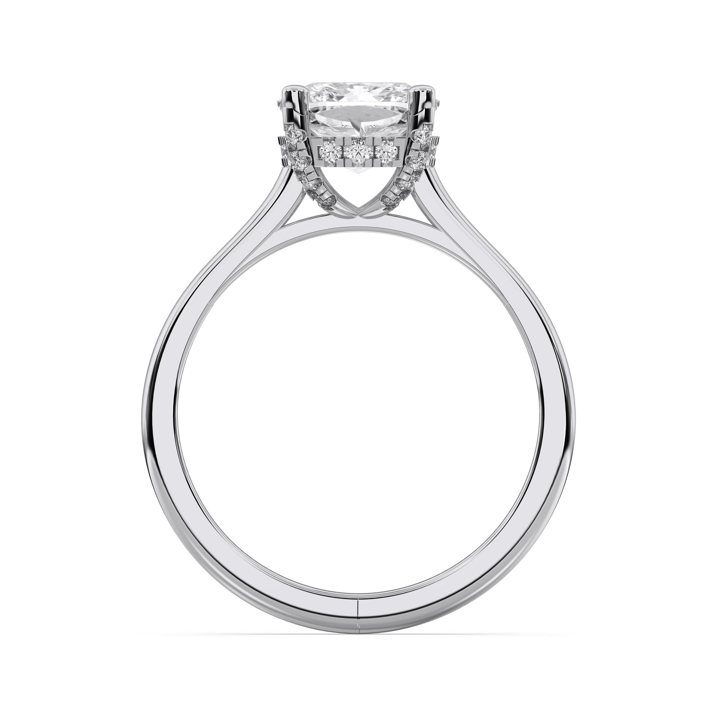 SQ.CUSHION HIDDEN HALO RING