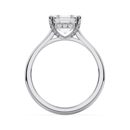 SQ.EMERALD HIDDEN HALO RING