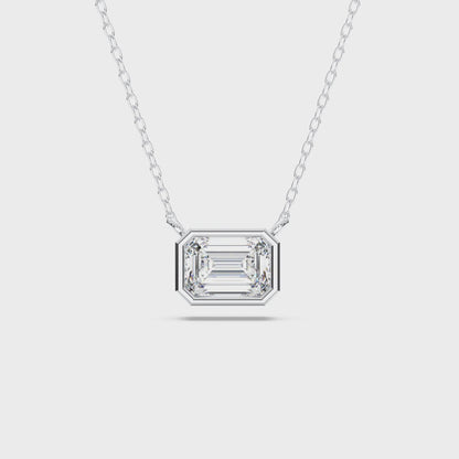 EMERALD BEZEL SOLITAIRE PENDANT