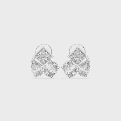 MIX SHAPE CLUSTER EARRING