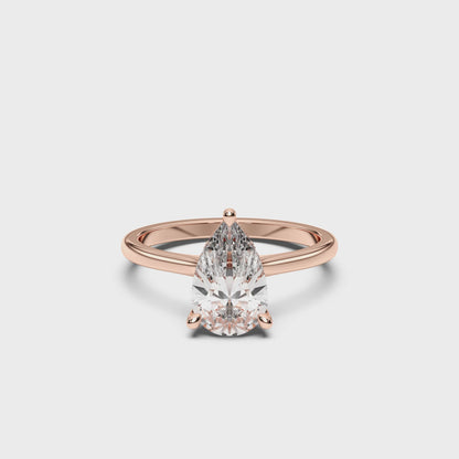 PEAR HIDDEN HALO RING