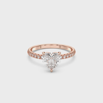 HEART SIDESTONE RING (THIN)