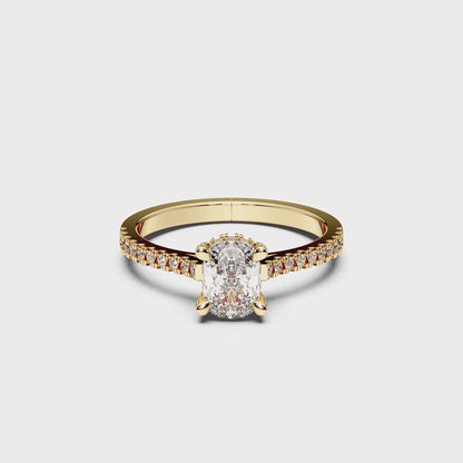 EL.CUSHION HIDDEN HALO WITH SIDE STONE