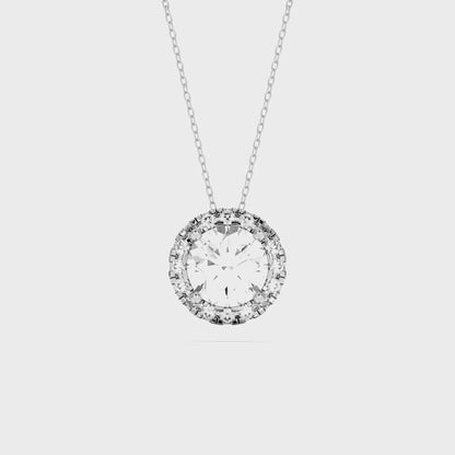 ROUND HALO SOLITAIRE PENDANT