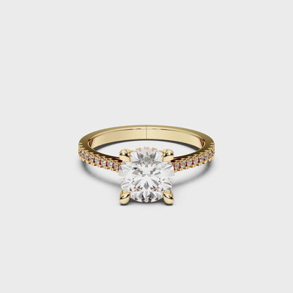 ROUND HIDDEN HALO WITH SIDE STONE