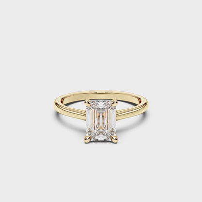 EMERALD HIDDEN HALO RING